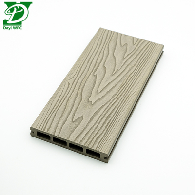 Decking de WPC de núcleo hueco en relieve en 3D